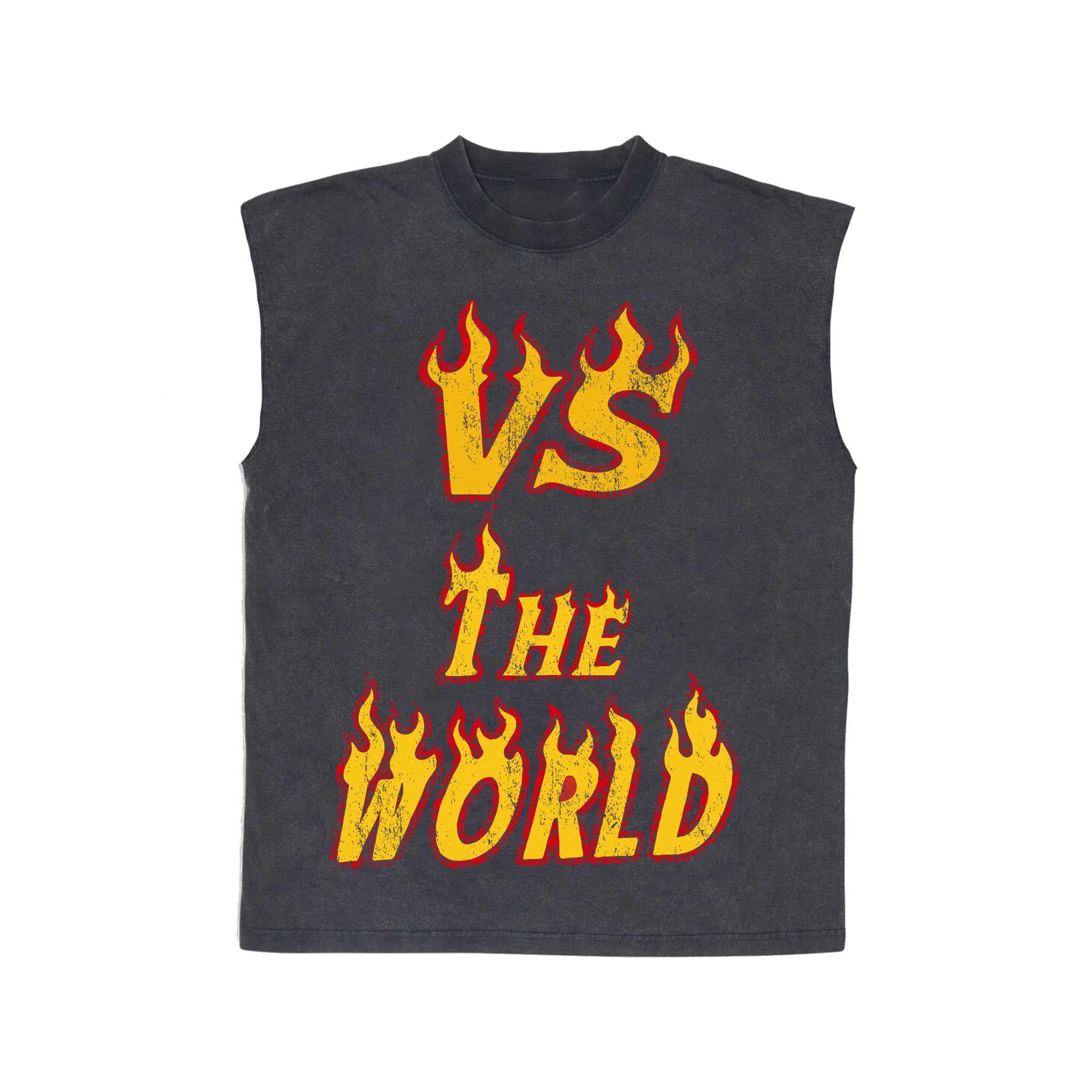 SLEEVELESS FLAME TEE BLACK