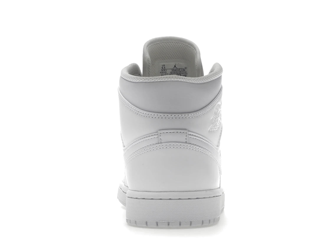Jordan 1 Mid Triple White