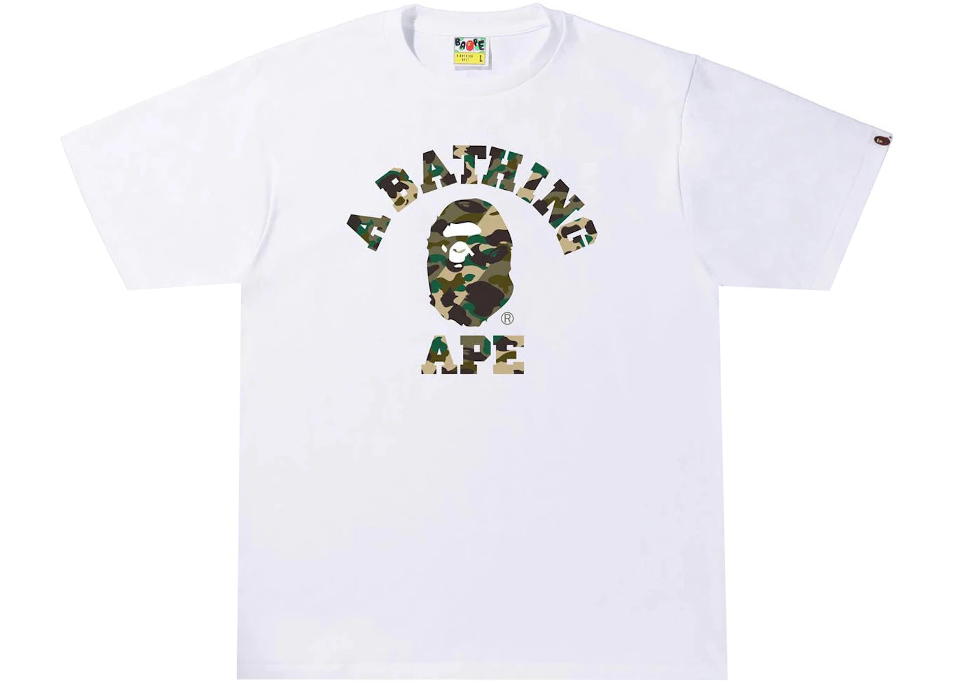 BAPE 1st Camo Crazy College Tee White