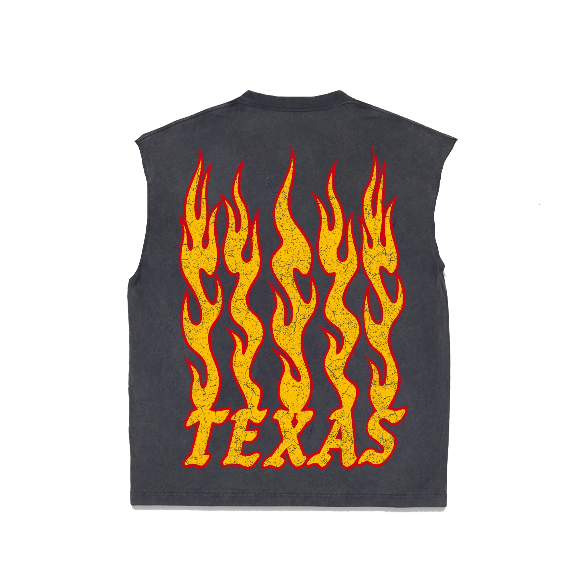 SLEEVELESS FLAME TEE BLACK